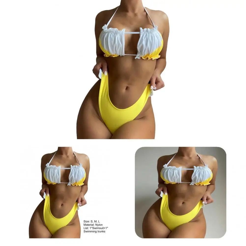 

Sexy 2Pcs/Set Premium No Underwire Bikini Set Lightweight Swimwear Backless for Beach