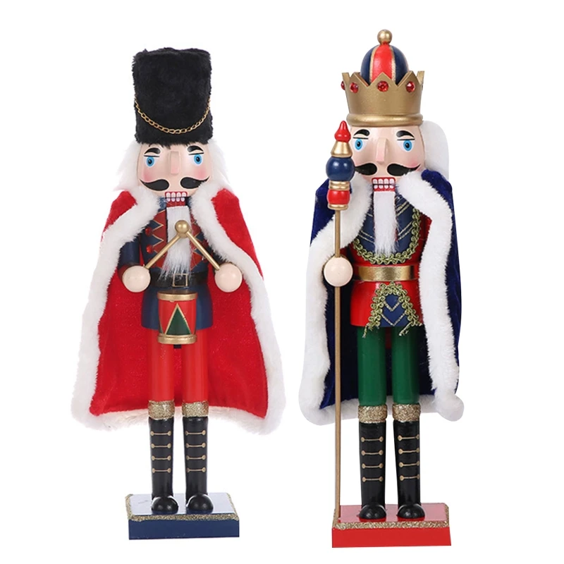 

2022 New Christmas Wood Nutcracker Soldier Ornament 2pcs/set Crafts Decor Supplies for New Year Birthday Wedding Holiday Decor