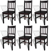 kitchen dining chairs set of 6 for dining room home modern decor 6 pcs dark brown pinewood