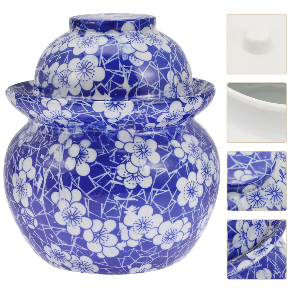 

Household Pickles Sealing Can Ceramic Container Kimchi Jar Kitchen Supply