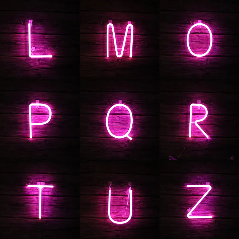 

Pink Letter Neon Lighting for Party,Neon Lamp on The Wall lamps Battery USB Nightlight for Indoor Christmas Wedding Birthday