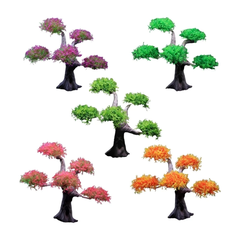 

270F Aquatic Plant Tree for FishTank Aquarium Decoration Beautiful Appearance Landscape Multi-color Moss