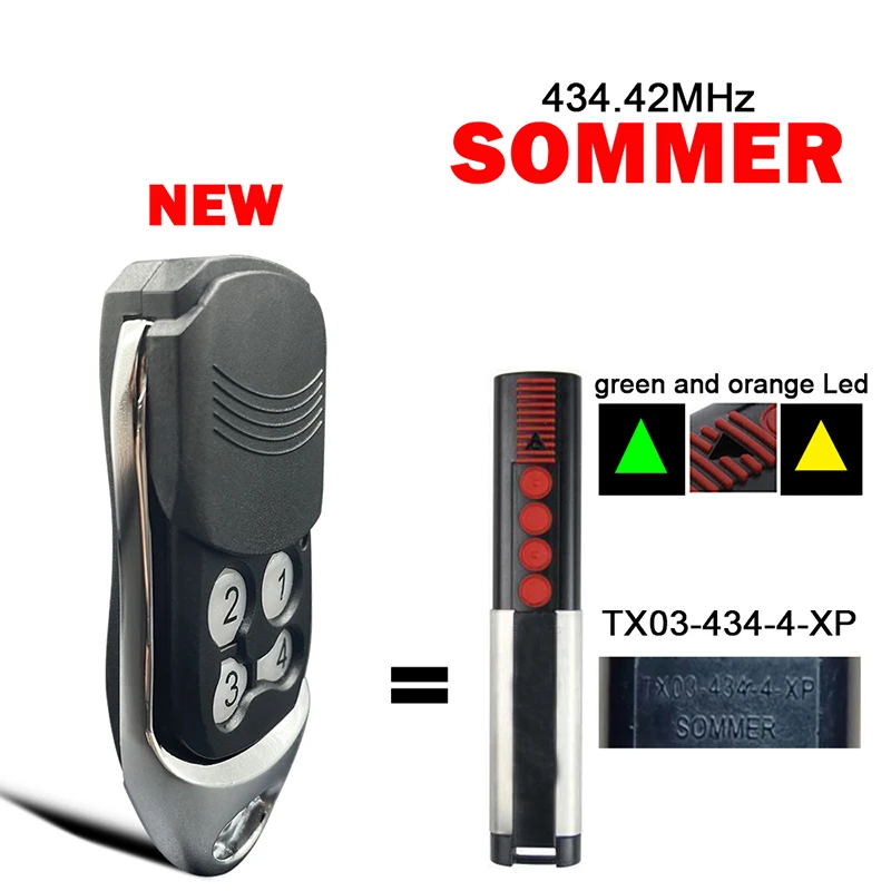 Для пульта дистанционного управления гаражом SOMMER 434 42 МГц совместимого с