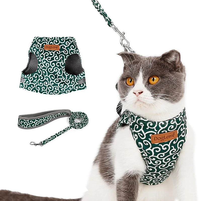 

Cat Dog Harness Vest Collar Outdoor Walking Lead Leash Set For Puppy Dogs Collar Japanese Style Running Dogs Harness Leash Suit