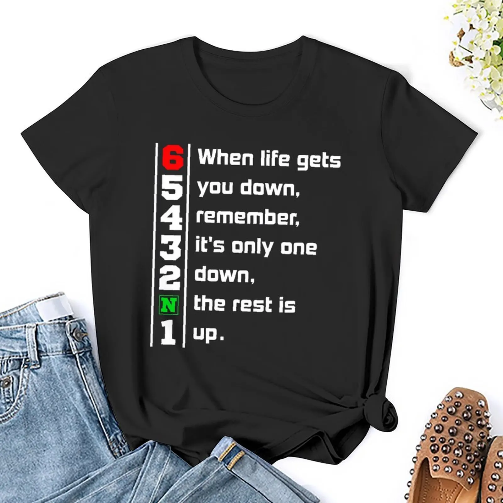 Когда жизнь опускает шестеренку. 1N23456 мотоциклетные футболки футболка Hipster Harajuku