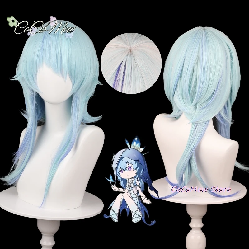 Игра Wuthering Waves Stephanie McKeon Косплей Парик The Shorekeeper Синий Фиолетовый Микс Термостойкие