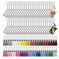 250 pcs sublimation blanks keychain 2 4in heat transfer blank keychains double side keychain diy gift ornament