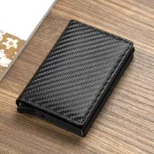 ID Credit Card Holder Case Wallets Men Brand Design Anti Rfid Blocking Magic Leather Slim Mini Wallet Small Money Bag Purse 2022
