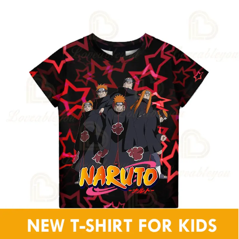 

Naruto Summer Japanese Cartoon T-shirt Uchiha Itachi Jiraiya Short Sleeved T-shirt Men Women Harajuku Short Sleeved Shirt
