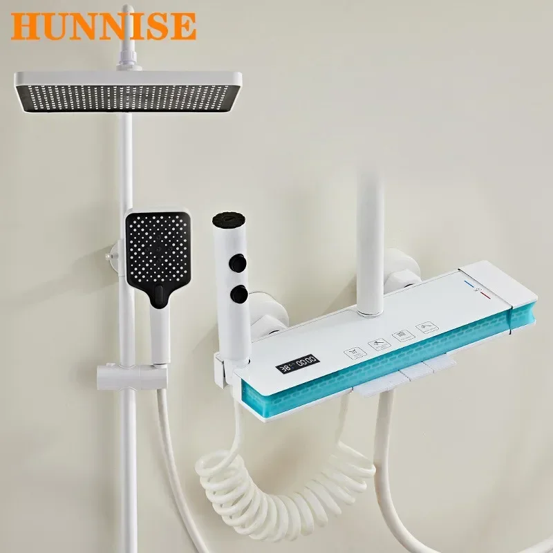 HUNNISE пианино цифровая Душевая система для ванной комнаты 12 дюймов насадка