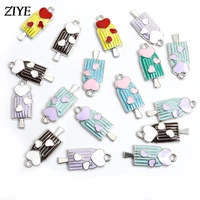 10pcs cute ice cream enamel charms for diy jewelry making accessories alloy pendants necklaces earrings keychain findings crafts