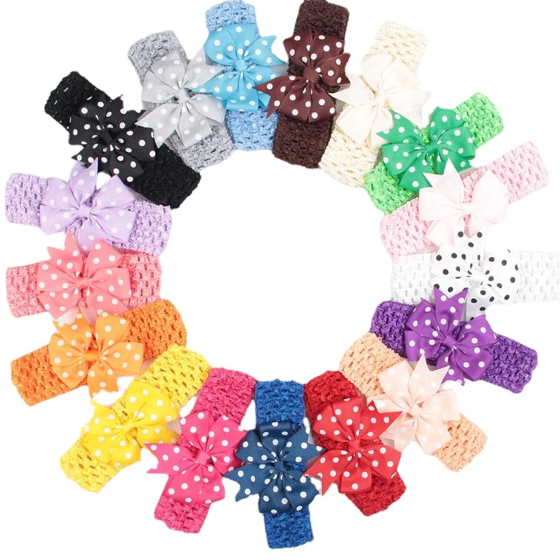 

Baby Polka Dot Bow Headband Elastic Hair Bands Girl Toddler Rabbit Ear Turban Playa Ties Soft Kids Headwear Accessories 0-2Years