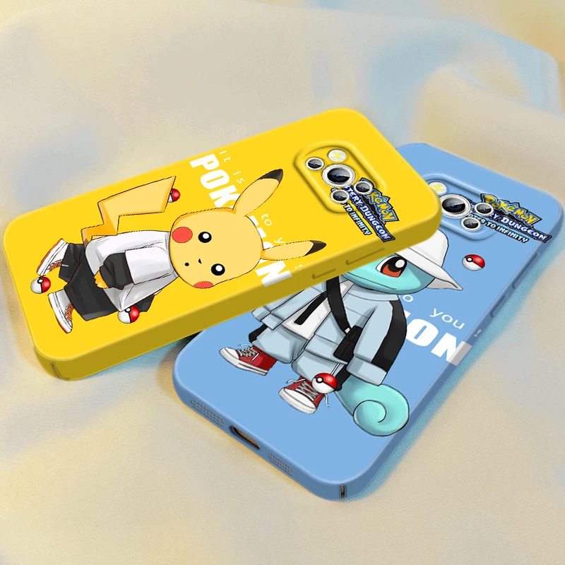 

Pokemon Pikachu Squirtle Art Film Phone Case For Xiaomi Mi Poco X5 X4 X3 F5 F4 F3 F2 M5S M5 M4 M3 GT Pro 5G Feilin Hard Cover