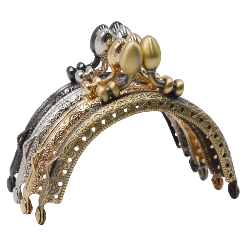 10pcs 8.5cm Clasp Metal Purse Frame for Clutch Bag Handbag Accessories Handle Kiss Clasp Lock Antique Frame For Bags Part