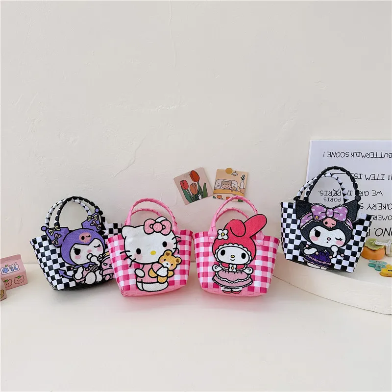 

Kuromi Melody Children'S Bags 2023 New Girls Shoulder Bag Elementary School Students Casual Large Capacity Cartoon Bucket Bag