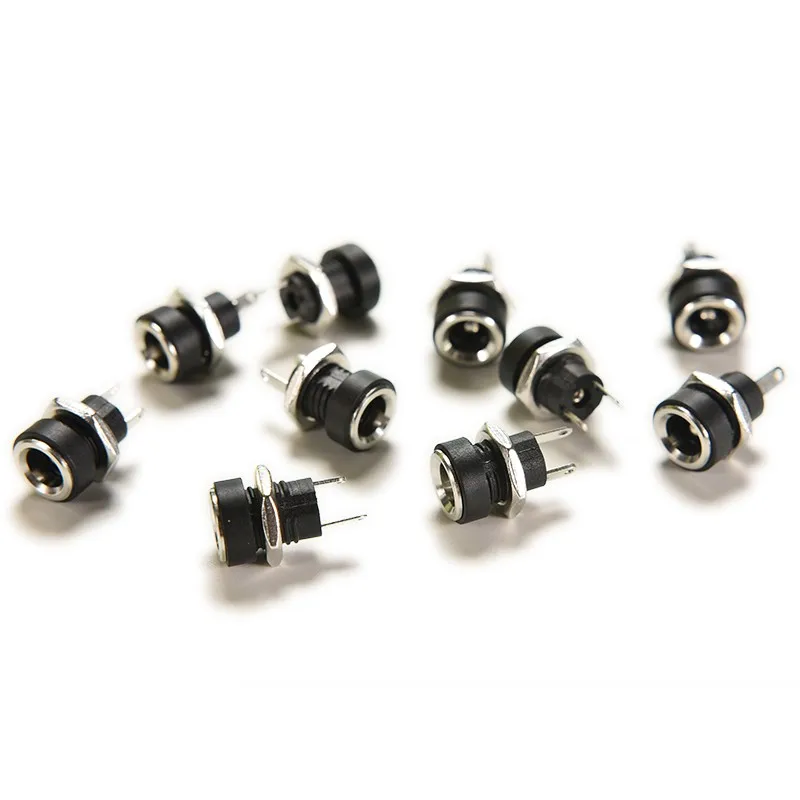 

10Pcs 5.5*2.1 3A 12v for DC Power Supply Jack Socket Female Panel Mount Connector 5.5mm 2.1mm Plug Adapter 2 Terminal Types
