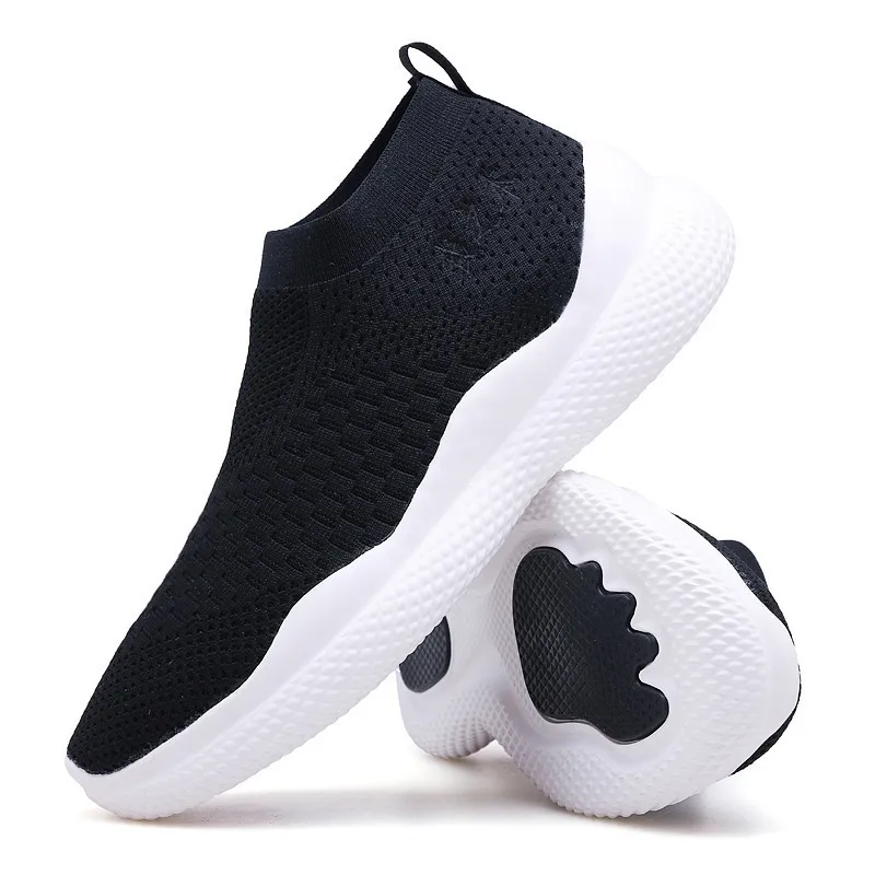 Walking shoes sports men's new lightweight woven shoes shoes casual shoes breathable socks casual sports shoes autumn air 2020