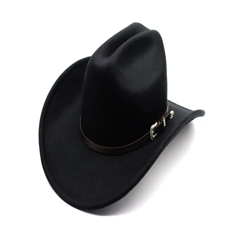 

Western Cowboy Hat for Men Women Wide Brim Fedora Hat with Buckle Belt