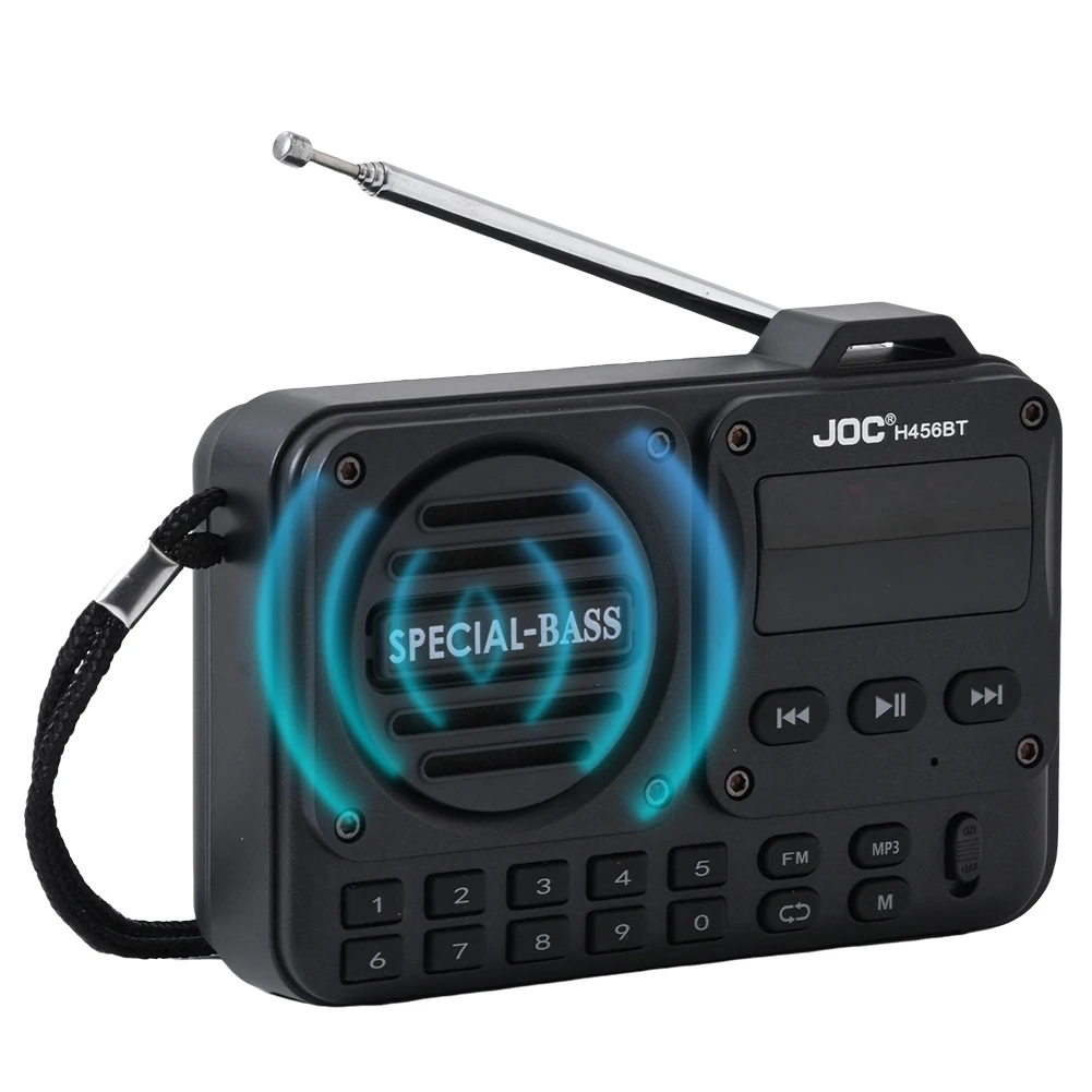 FM портативное радио перезаряжаемый радиодинамик BT 5.4 со светодиодным дисплеем