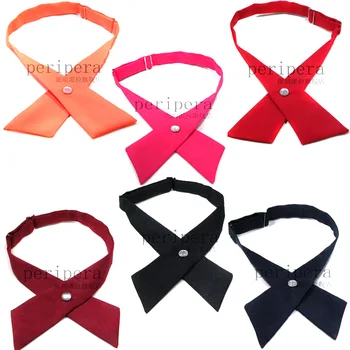 Crisscross bow tie fashionsolid color  detachable collar jk Apparel Accessories 2