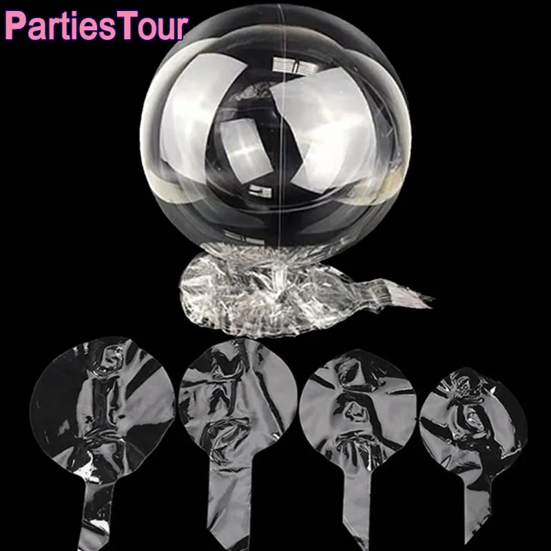 

2pcs Blue Pack Pre Stretched Bobo Balloons 18/ 20/24/36" Transparent Bubble Balloon for Wedding Baby Shower Birthday Party Decor