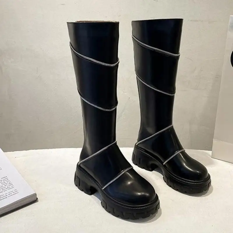 

Женские сапоги в западном стиле, женские сапоги на осень-зиму 2023, новые женские лаконичные сапоги до колена В рыцарском стиле, зимние сапоги ...