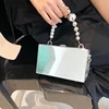 Metal Handle Box Design Women Party Clutch Bag 2022 New Shoulder Chain Purse Handbags Female Silver Tote Bag Crossbody Bag 2
