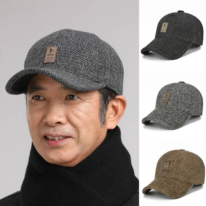 

Sports Cap Men's Cotton Caps Baseball Caps Woolen Hats All-match Warm Casual Adjustable Korean Version Ear Protection Hat