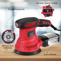 300w orbit sander includes 20pcs sanding papers polishing pad red dust box vacuum cleaner connecting pipe tool storage bag