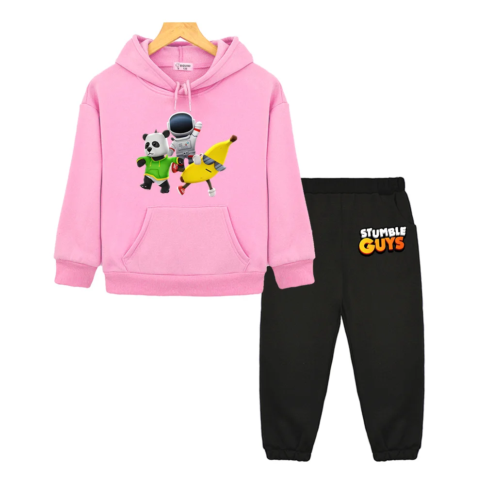 

Stumble Guys Cute Print Hoodie Sets Long Sleeve Cartoon Graphic Sudadera Boys and Girls Kawaii Autumn Pullover Children Clothing