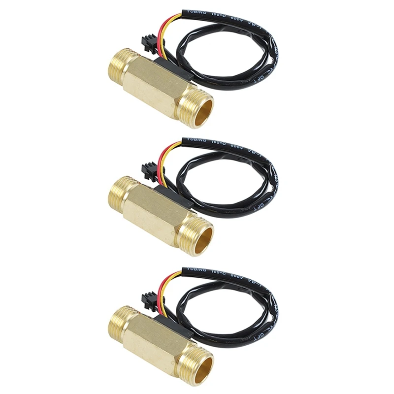 

3X 1/2PT Water Flow Sensor Switch Control Meter Flowmeter 1.5-30L/Min