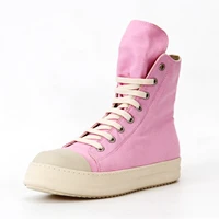owen fashion women pink canvas shoes luxury designer trainers platform boots sneakers casual height increasing zip high top