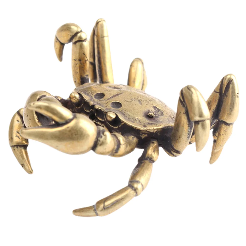 

Small Statue Car Interior Party Retro Bedroom Crab Ornament Solid Brass Miniature Figurines Crafts Birthday Gift Hard Home Decor