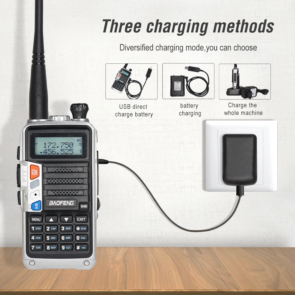 Baofeng UV5R Pro Walkie Talkie 8W Powerful Tri-band 220-260MHz Two Way Radio HF FM Transceiver UV 5R Upgrade Portable Ham Radio