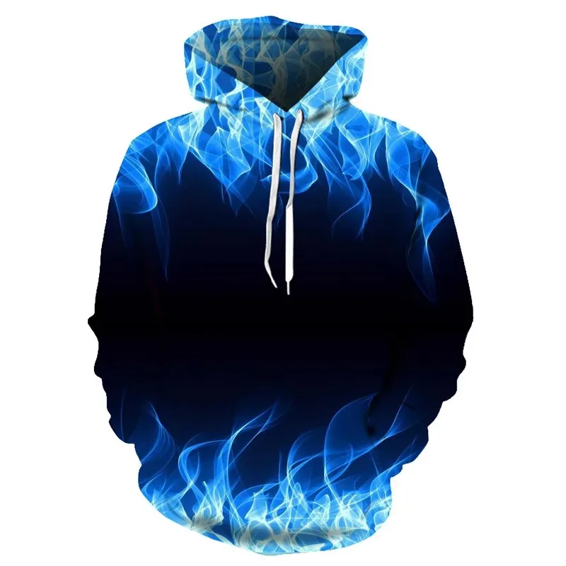 

New Men's Hoodie 3D Printing Colorful Flame Hoodie Sweater Men And Women Hooded Loose Autumn And Winter Jacket Streetwear