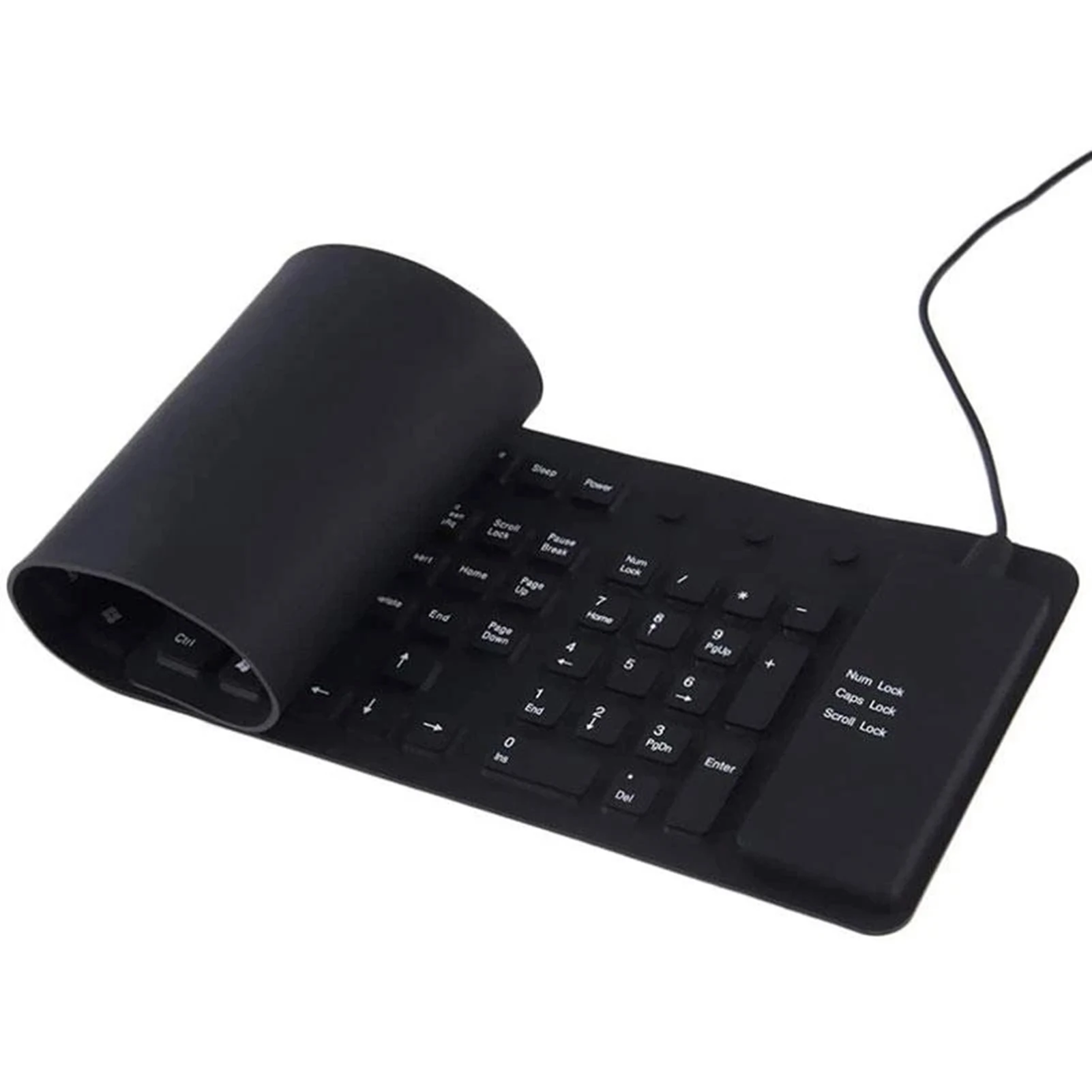 

Folding Portable USB Wired Keyboard For PC Laptop Silicone Silent Keyboard Random Color 49.2×13.9.×1.1cm