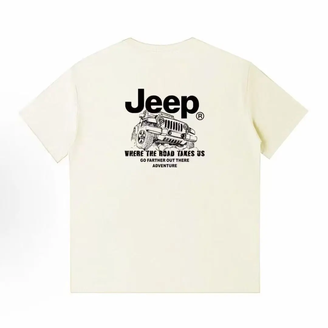 Мужская футболка JEEP из 100% хлопка, 230 г, с коротким рукавом, с американским уличным принтом, с круглым вырезом, свободного кроя, повседневная, универсальная, летняя. (art.: 3920db56c4f0d) - 3920db56c4f0d