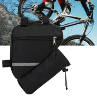 nylon bike frame bag wear resistant portable reflective stripe triangle frame bag for bicycle