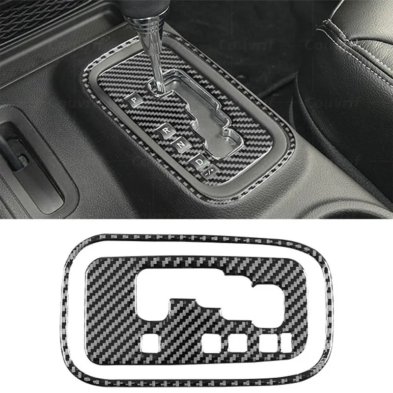 

Чехол из углеродного волокна для Jeep Wrangler JK 2007-2017, Центральная панель управления шестеренкой, декоративная наклейка, наклейка, Обложка, отдел...