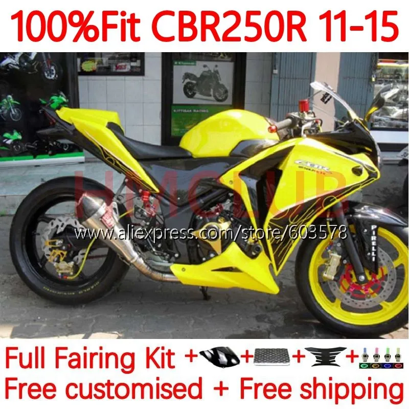 

Injection For HONDA CBR250 CBR 250 R CBR250R yellow stock MC41 2011 2012 2013 2014 2015 CBR 250R 11 12 13 14 15 Fairing 129No.31