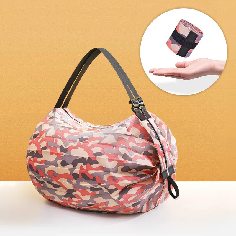 

Eco-friendly Shopping Bag Large-Capacity Storage Sturdy Portable Reusable Folding Handbag Travel Supermarket Household Supplies