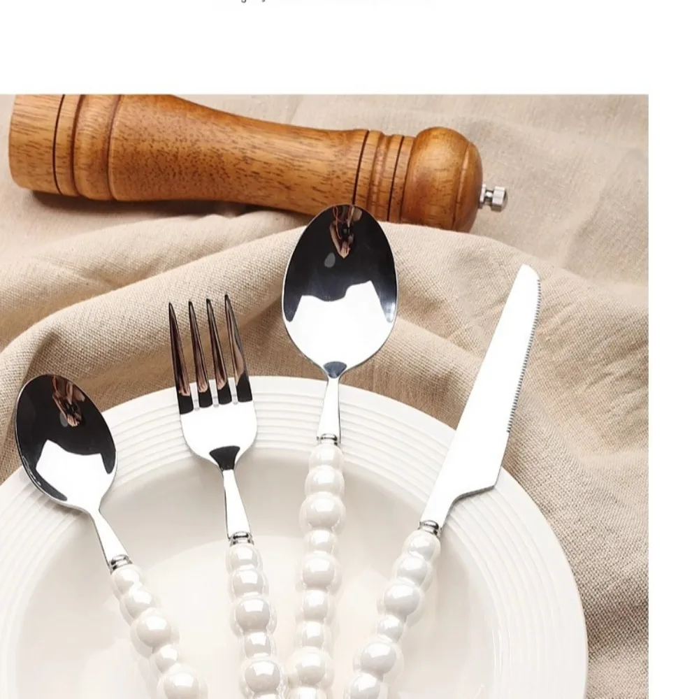 Набор столовых приборов из нержавеющей стали с жемчугом 4 шт.