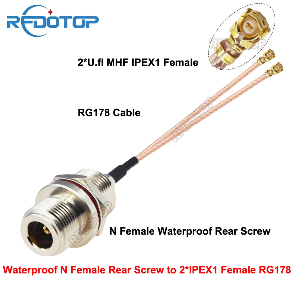 1 шт. задняя винтовая гайка переборка L16 N гнездовой разъем для 2 * U.fl/MHF/IPX/IPEX1 RG178
