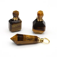 natural tiger eye stone pendant essential oil diffuser natural perfume bottle pendant charms for making diy jewerly necklace