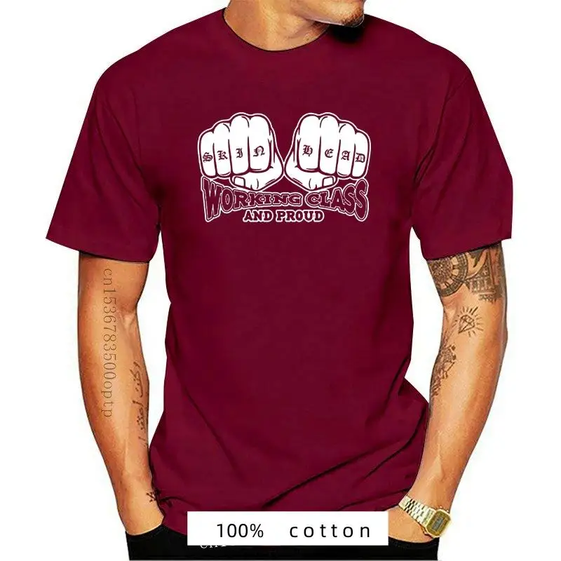 

New 2023 Short Sleeve Cotton Clothing Tops Tshirt Homme Skinhead Fist Tattoo Working Class Proud Mod Ska Punk Music Basic Tshi