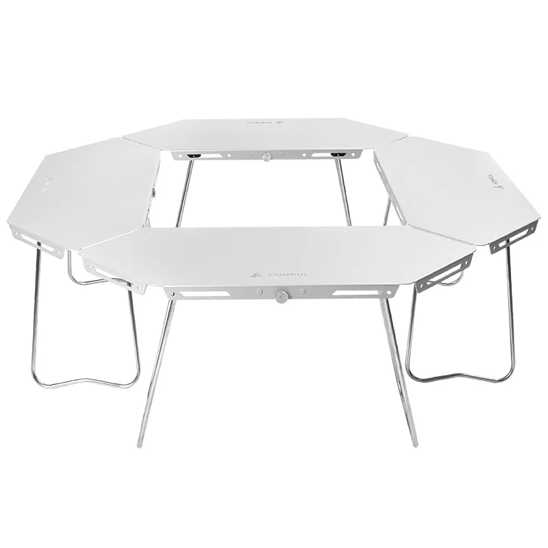 

Outdoor Aluminium Foldable Barbecue Campfire Table Camping Splicing Combination Multifunctional Splicing Round Table