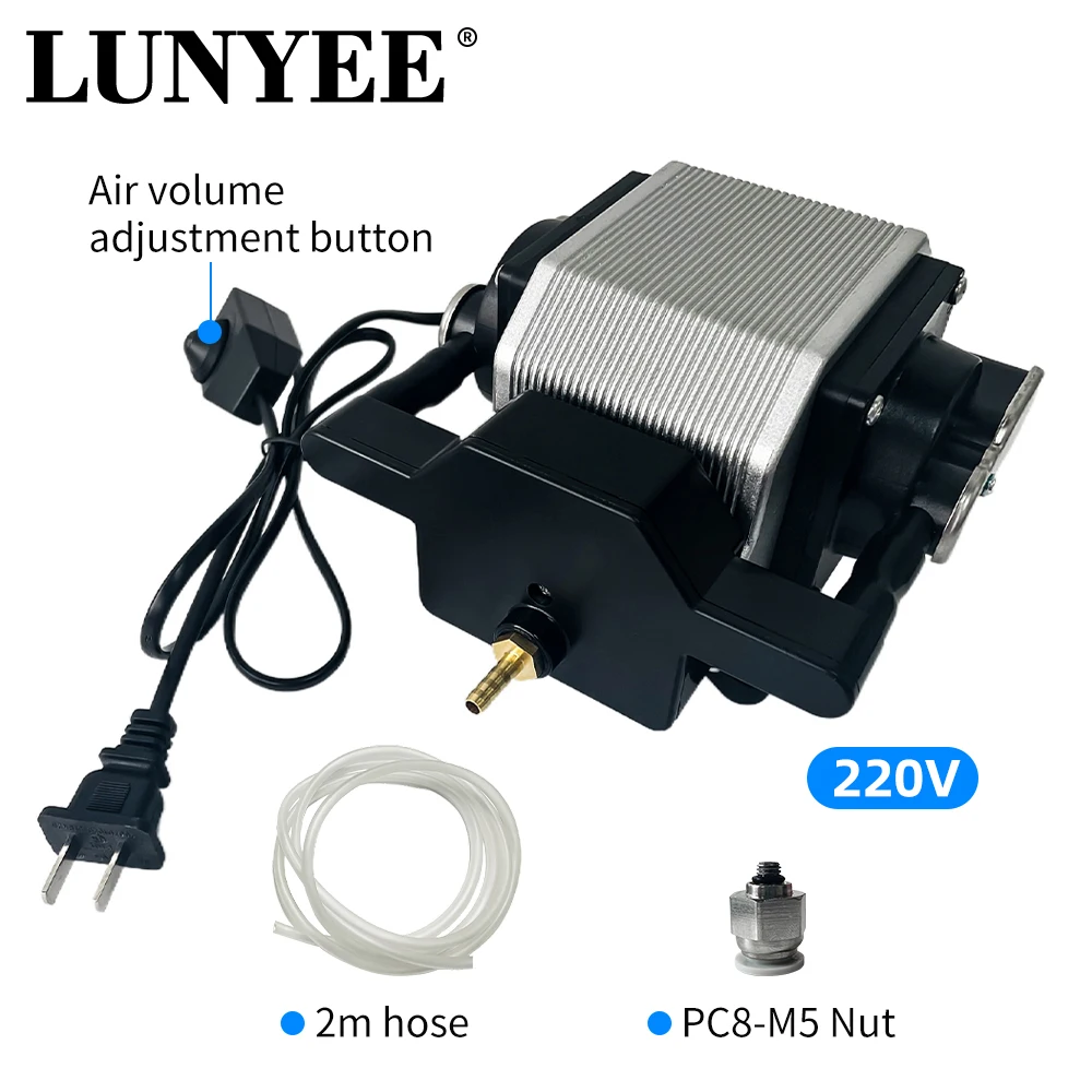 30L/Min Laser Air Assist Pump Air Compressor For 80w/40W Laser Engraving Machine Adjustable Speed Low Noise Upgraded Nozzle enlarge
