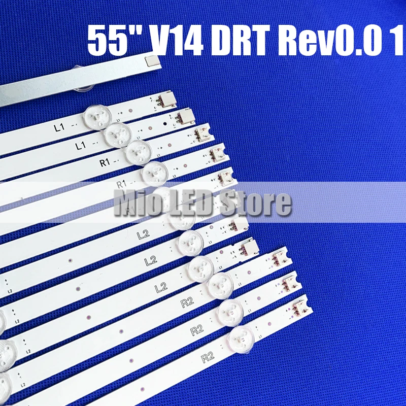 

NEW LED Backlight Strips For Philips 55PFK6309/12 Bars Kit TV LED Line Band HD Lens 55" V14 DRT Rev0.0 1 LC550DUN(PG) (A1) (P1)