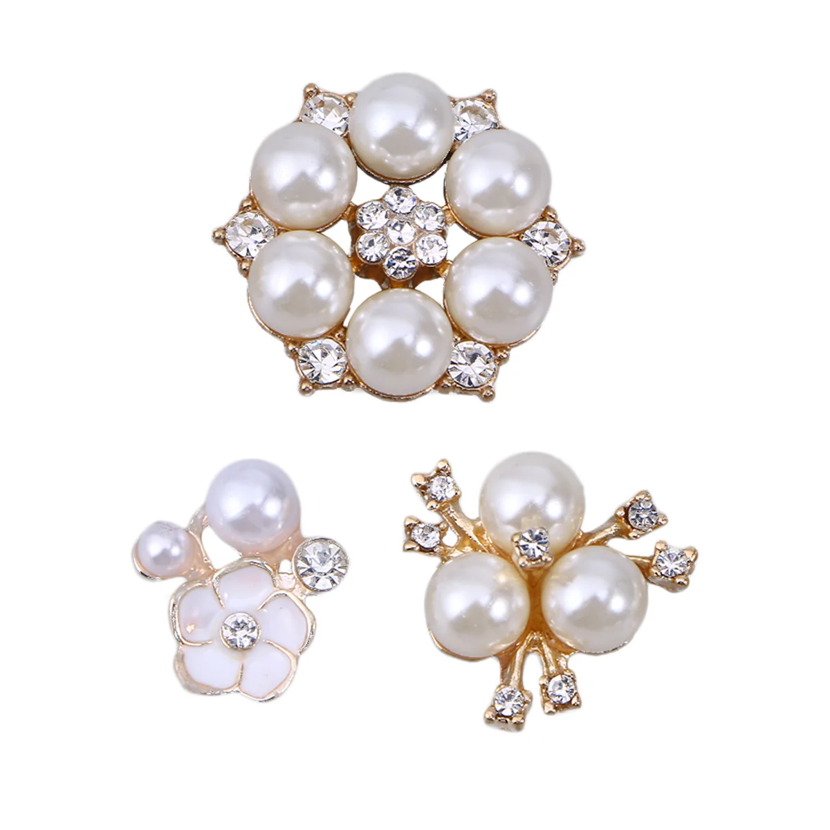 

30 Pcs Home Décor Pearl Brooch Button Flower Decor Rhinestone Button White Decor Rhinestone Faux Pearl Buttons Clothing