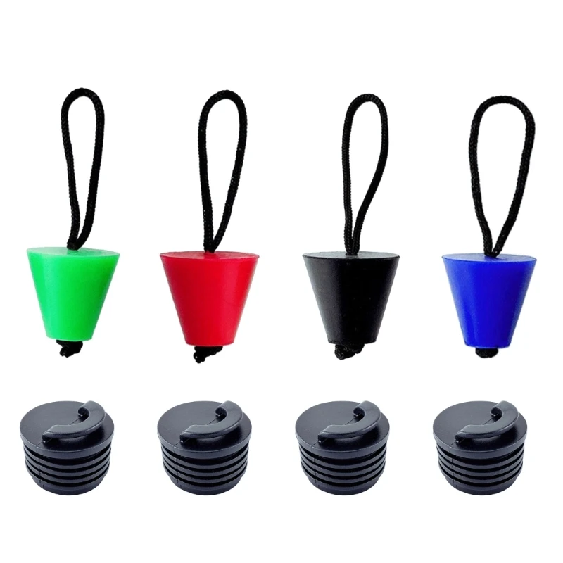 

2024 New 8 Pcs Kayak Drain Plug Replacement Rubber Scupper Plugs High Elasticity Drain Holes Stopper Bung with Lanyard Durable
